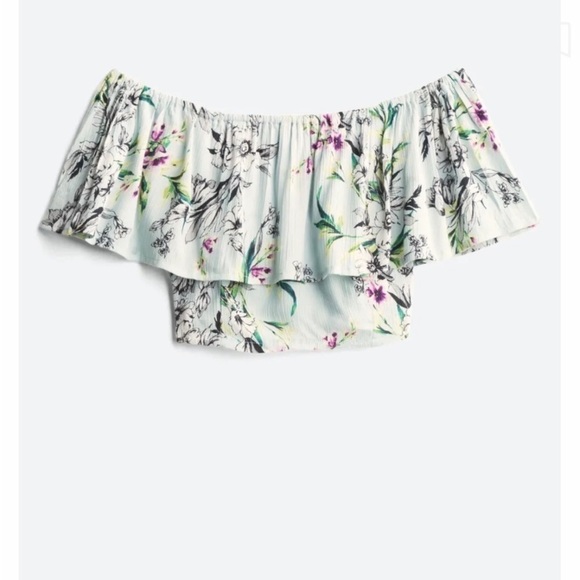 Band of Gypsies Arica Off The Shoulder Floral Cropped Top Small - Picture 1 of 14